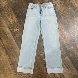 Hollister Women's Ultra High Rise Dad Jeans in Light Blue size 3R